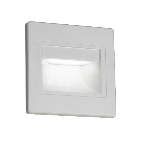Embutido de plástico IP20 led 3W 3000K 9 x 9cm blanco acacia